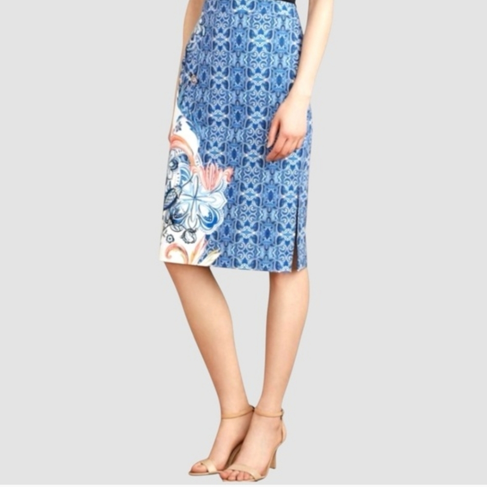 Moulinette Soeurs Blue and White Pencil Skirt